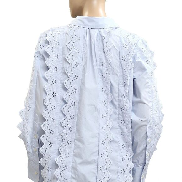Citizens of Humanity Shay Popover Shirt Tunic Top Eyelet Embroidered XS 283862 - Picture 8 of 9